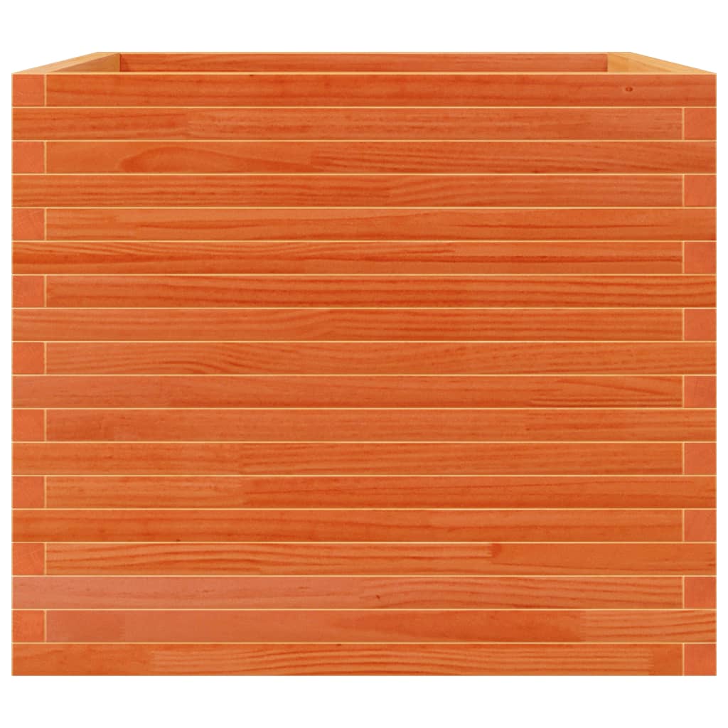 Vaso/floreira de jardim 80x80x68,5cm pinho maciço castanho mel