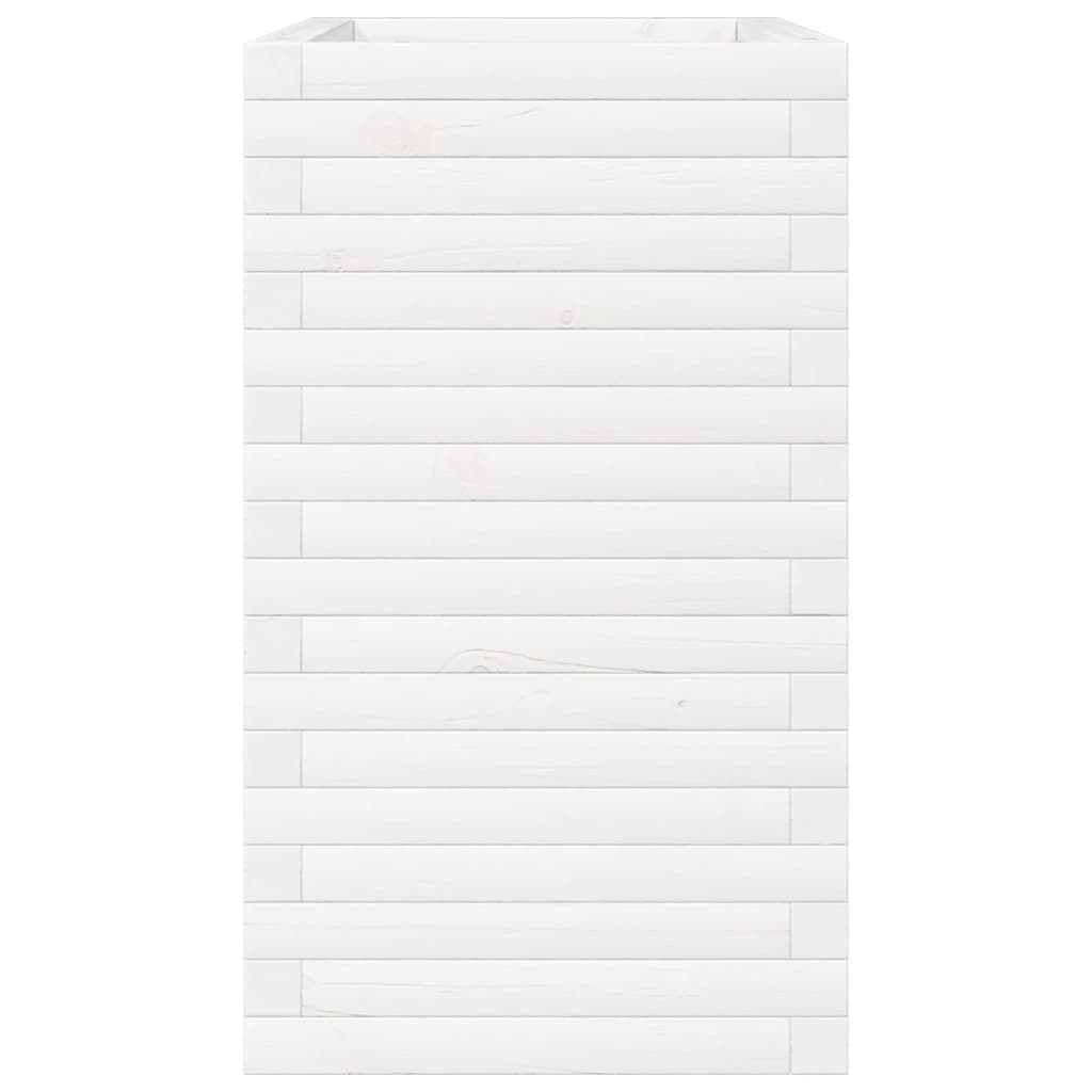 Vaso/floreira de jardim 70x40x68,5 cm pinho maciço branco
