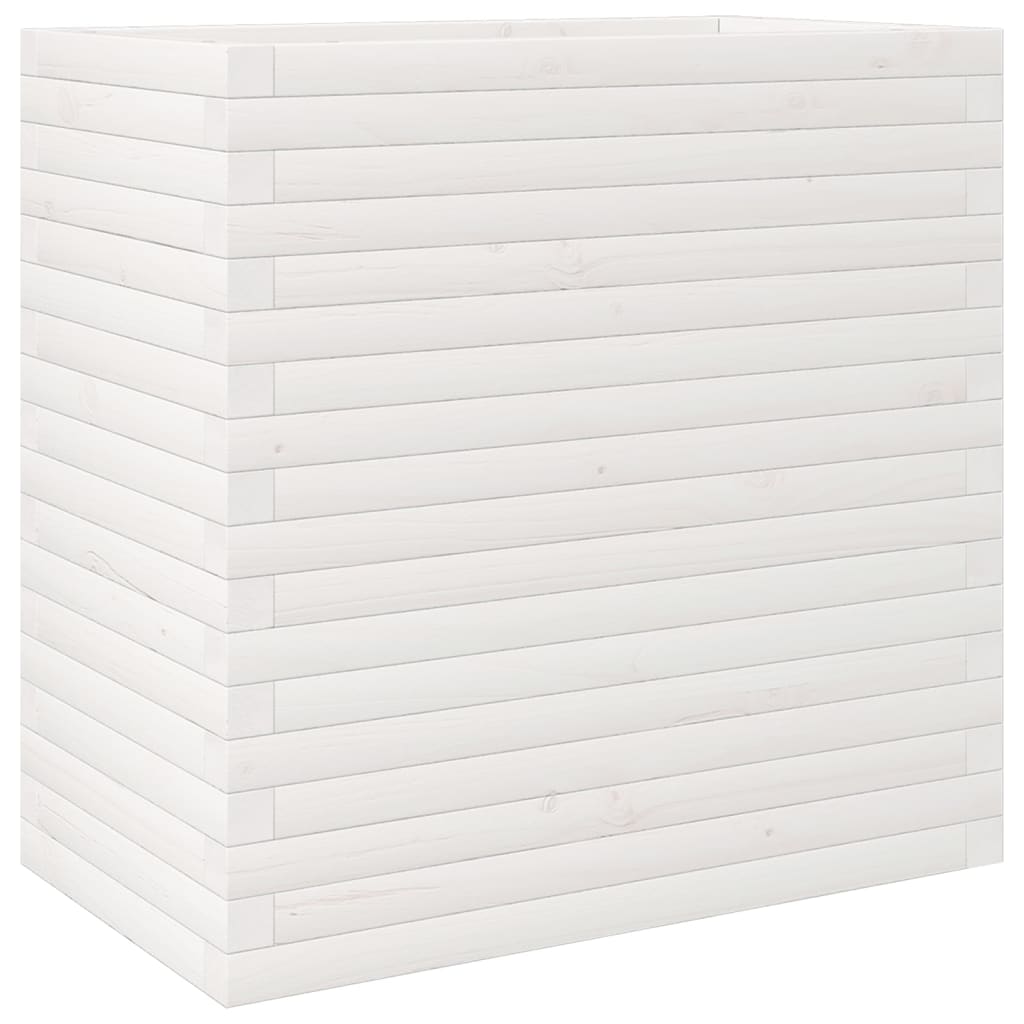 Vaso/floreira de jardim 70x40x68,5 cm pinho maciço branco