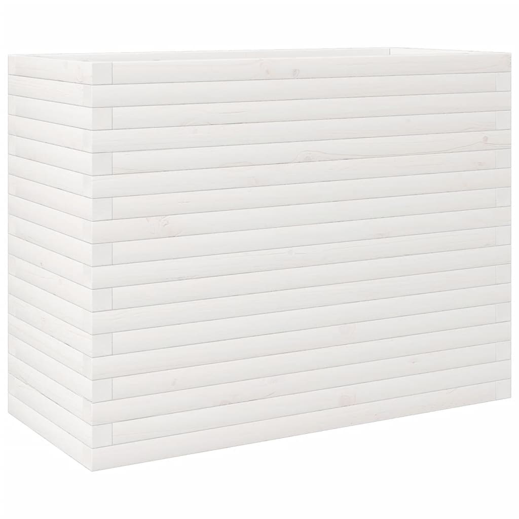 Vaso/floreira de jardim 90x40x68,5 cm pinho maciço branco