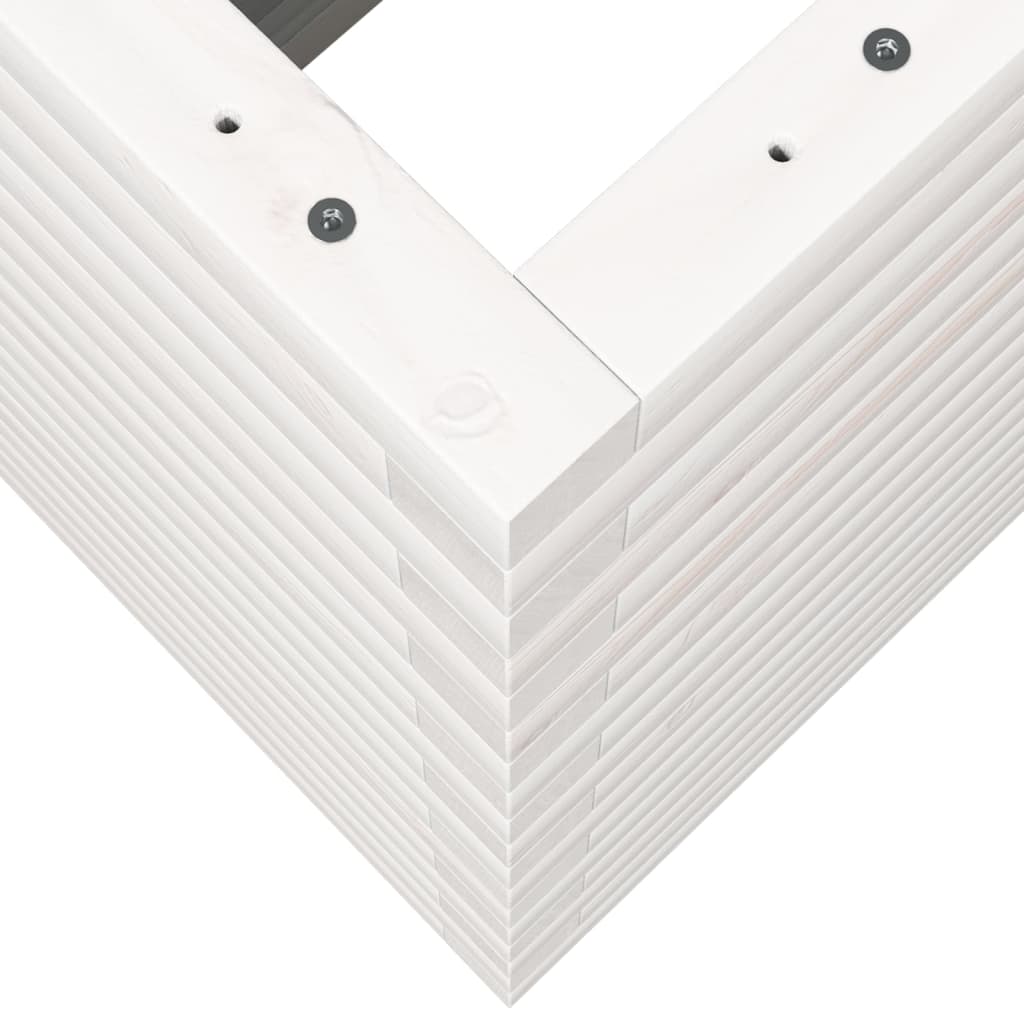 Vaso/floreira de jardim 90x40x68,5 cm pinho maciço branco