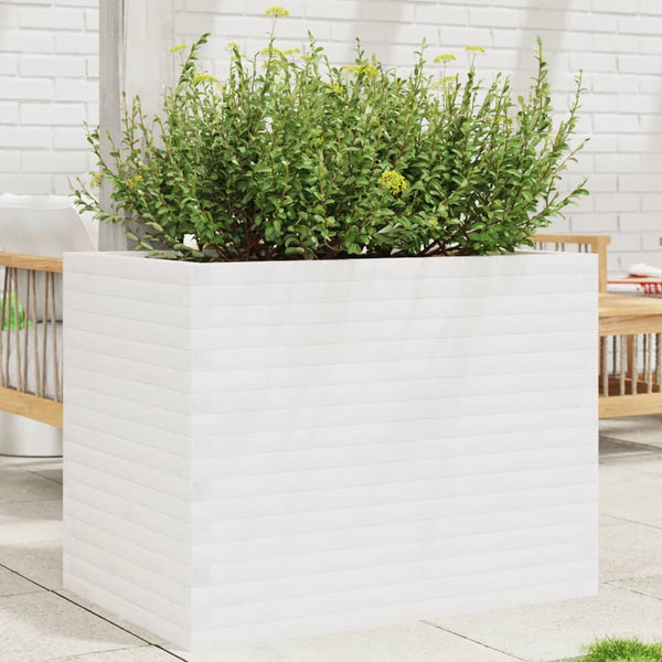 Vaso/floreira de jardim 90x60x68,5 cm pinho maciço branco