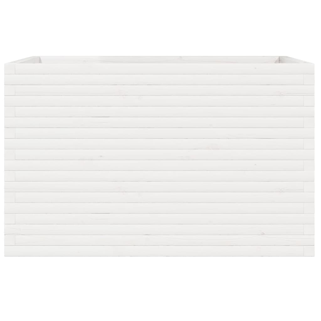 Vaso/floreira de jardim 110x60x68,5 cm pinho maciço branco
