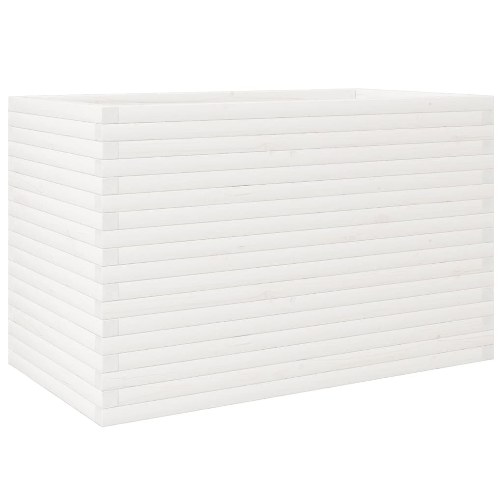 Vaso/floreira de jardim 110x60x68,5 cm pinho maciço branco