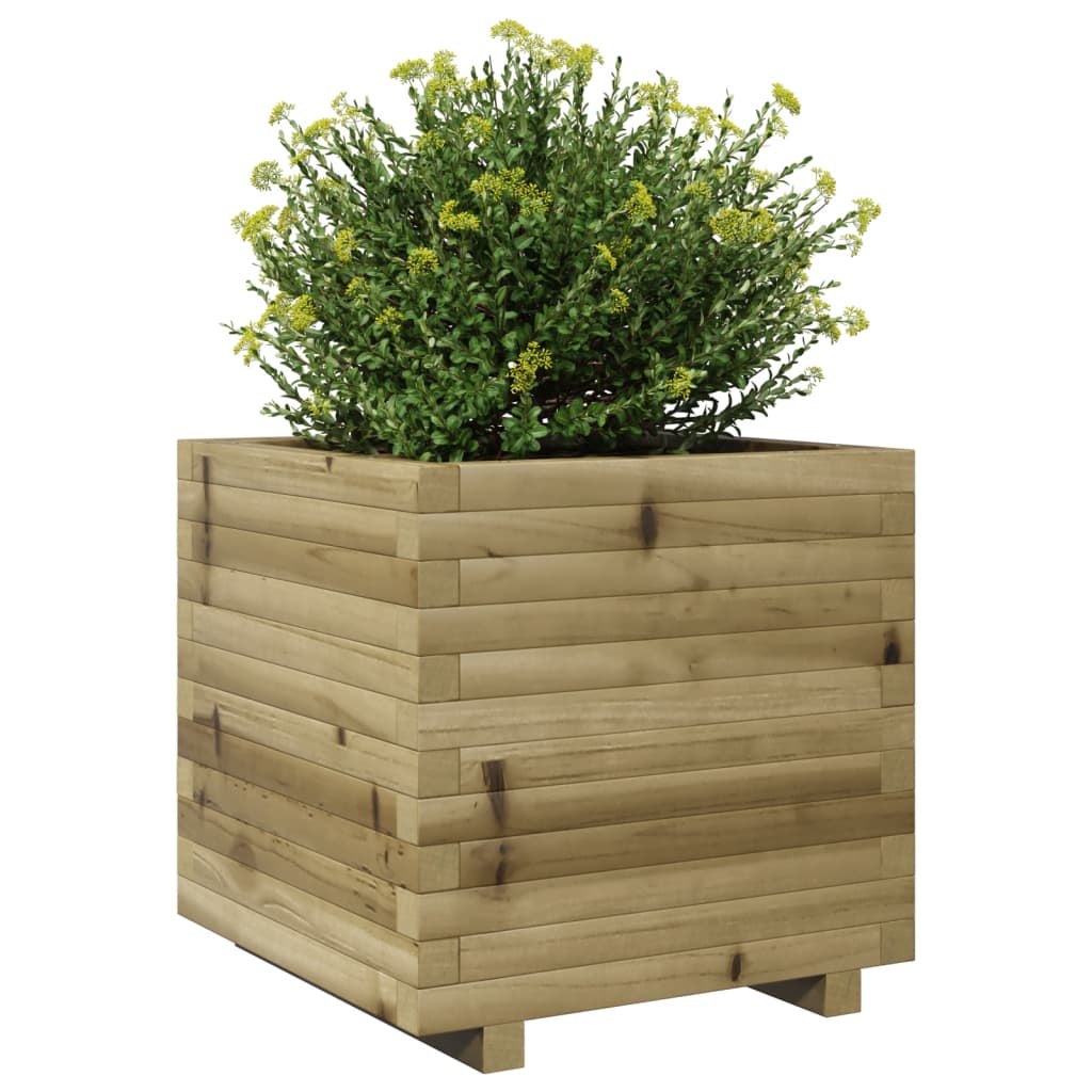 Vaso/floreira de jardim 50x50x49,5 madeira de pinho impregnada