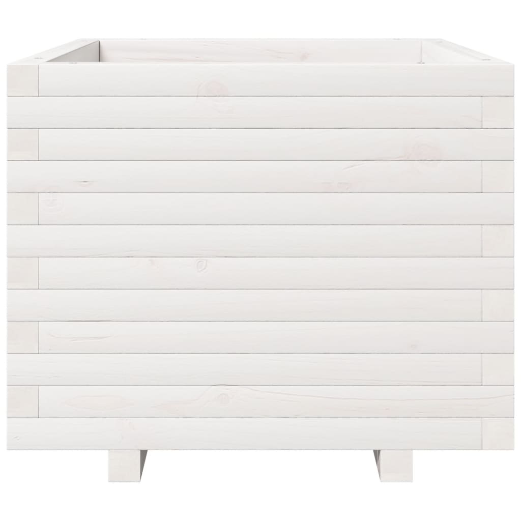 Vaso/floreira de jardim 60x60x49,5 cm pinho maciço branco