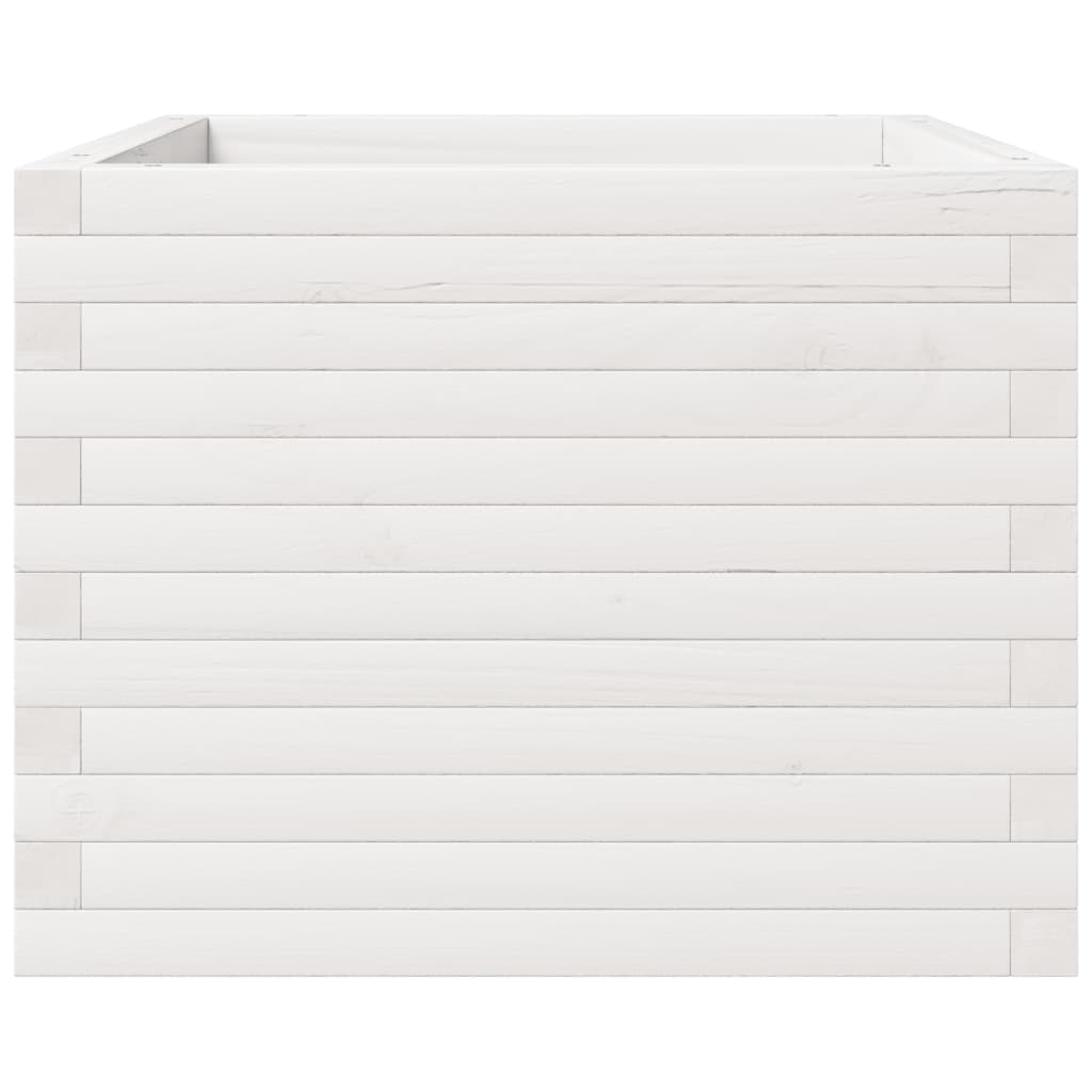 Vaso/floreira de jardim 60x60x49,5 cm pinho maciço branco