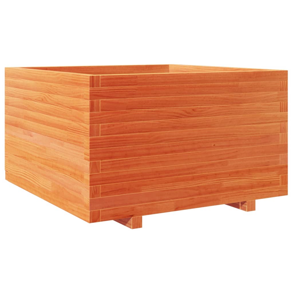 Vaso/floreira de jardim 70x70x49,5 cm pinho maciço castanho mel