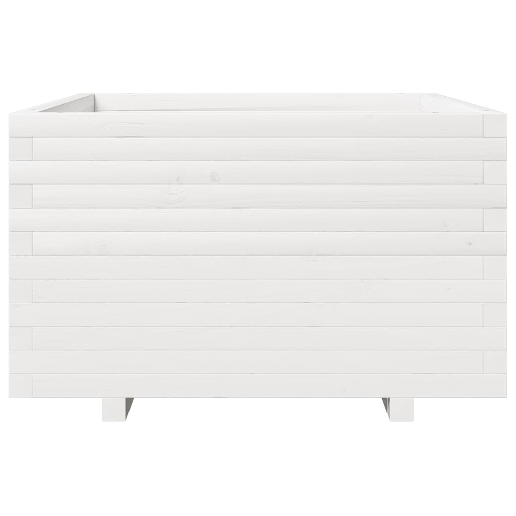 Vaso/floreira jardim 80x80x49,5 cm madeira pinho maciça branco