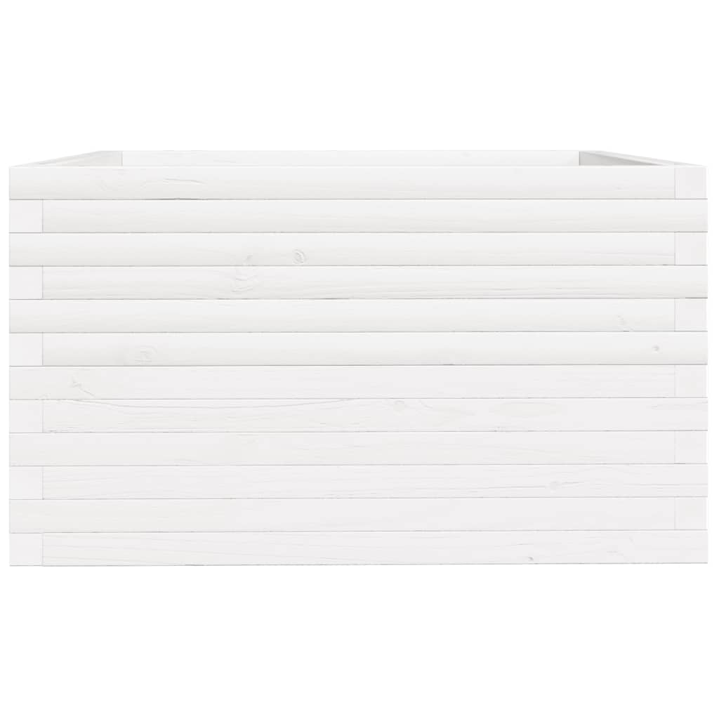 Vaso/floreira jardim 80x80x49,5 cm madeira pinho maciça branco