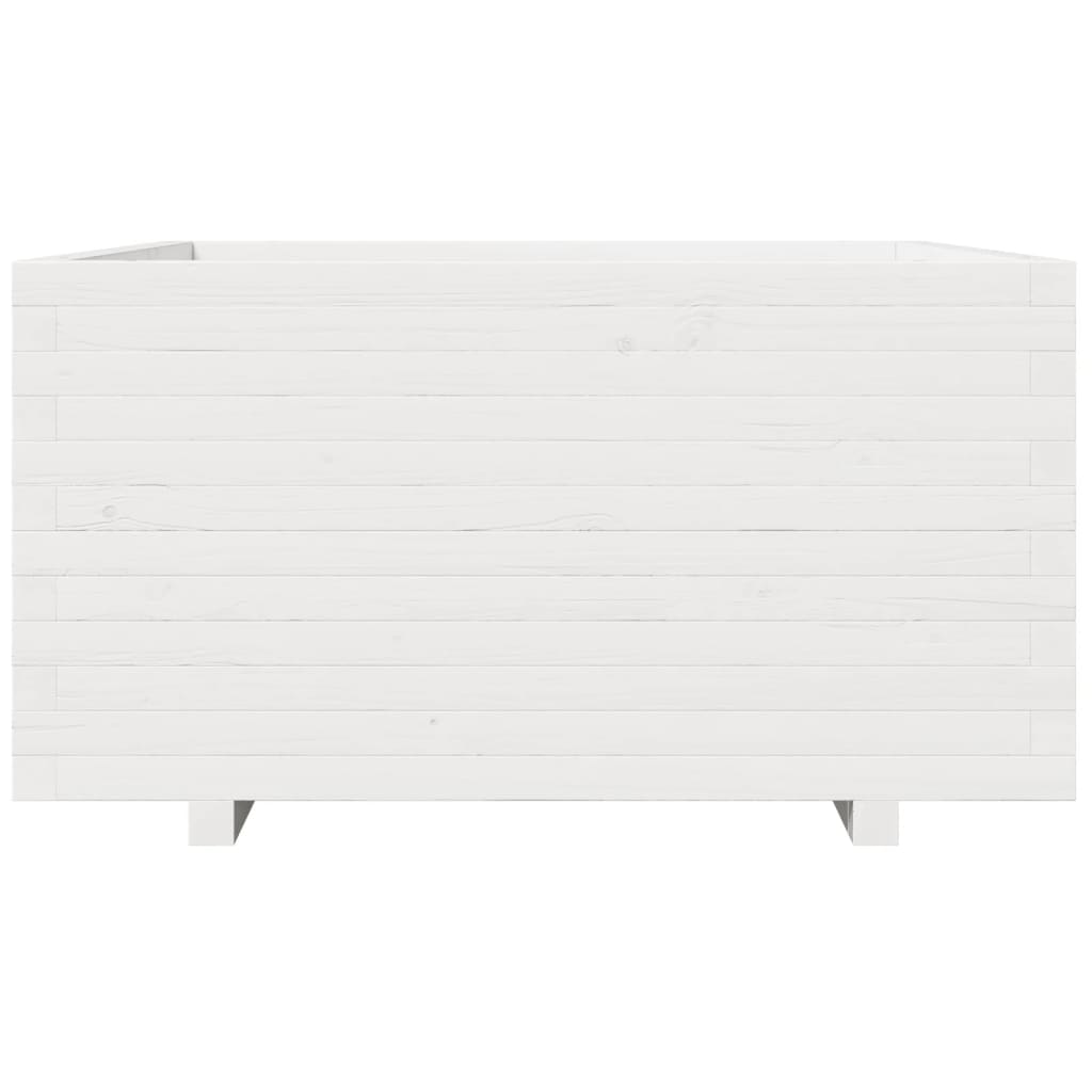 Vaso/floreira de jardim 90x90x49,5 cm pinho maciço branco