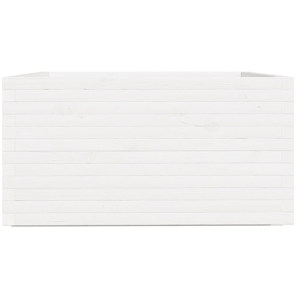 Vaso/floreira de jardim 90x90x49,5 cm pinho maciço branco