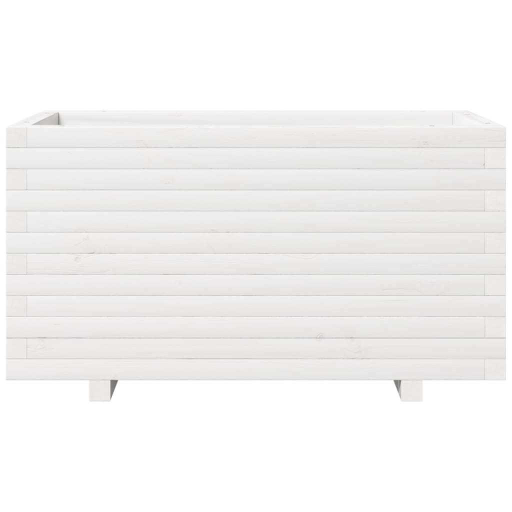 Vaso/floreira de jardim 90x90x49,5 cm pinho maciço branco