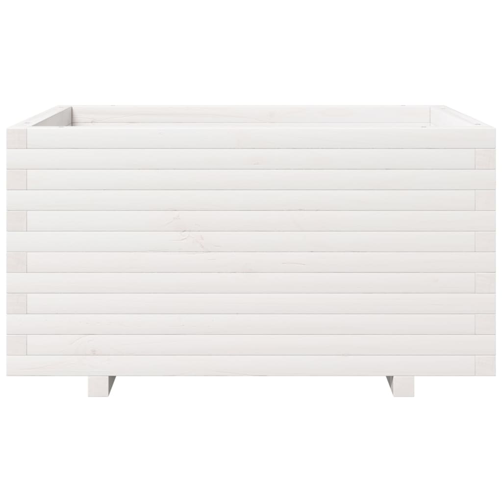 Vaso/floreira de jardim 90x60x49,5 cm pinho maciço branco