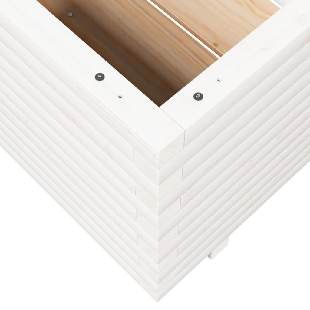 Vaso/floreira de jardim 90x60x49,5 cm pinho maciço branco