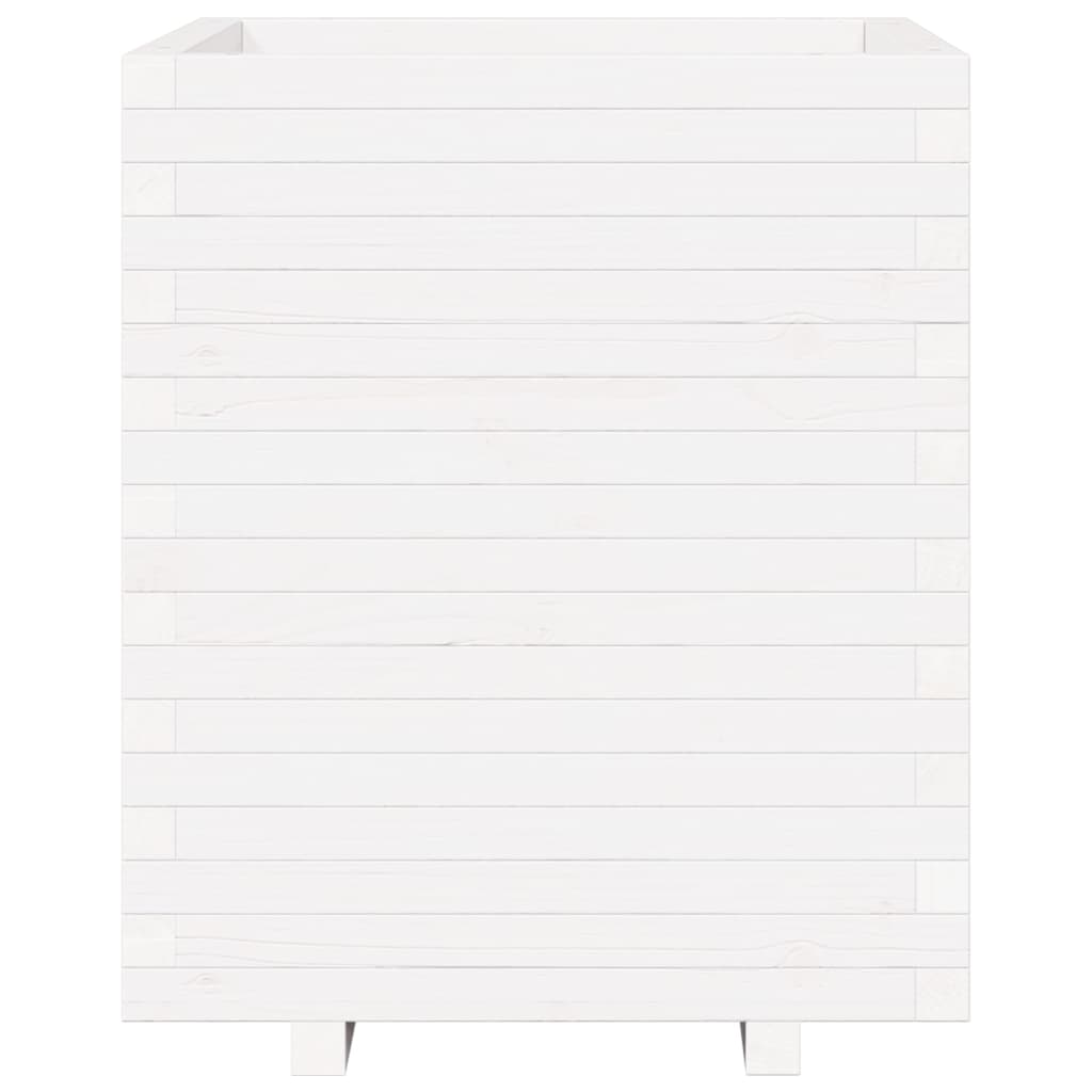 Vaso/floreira de jardim 60x60x72,5 cm pinho maciço branco