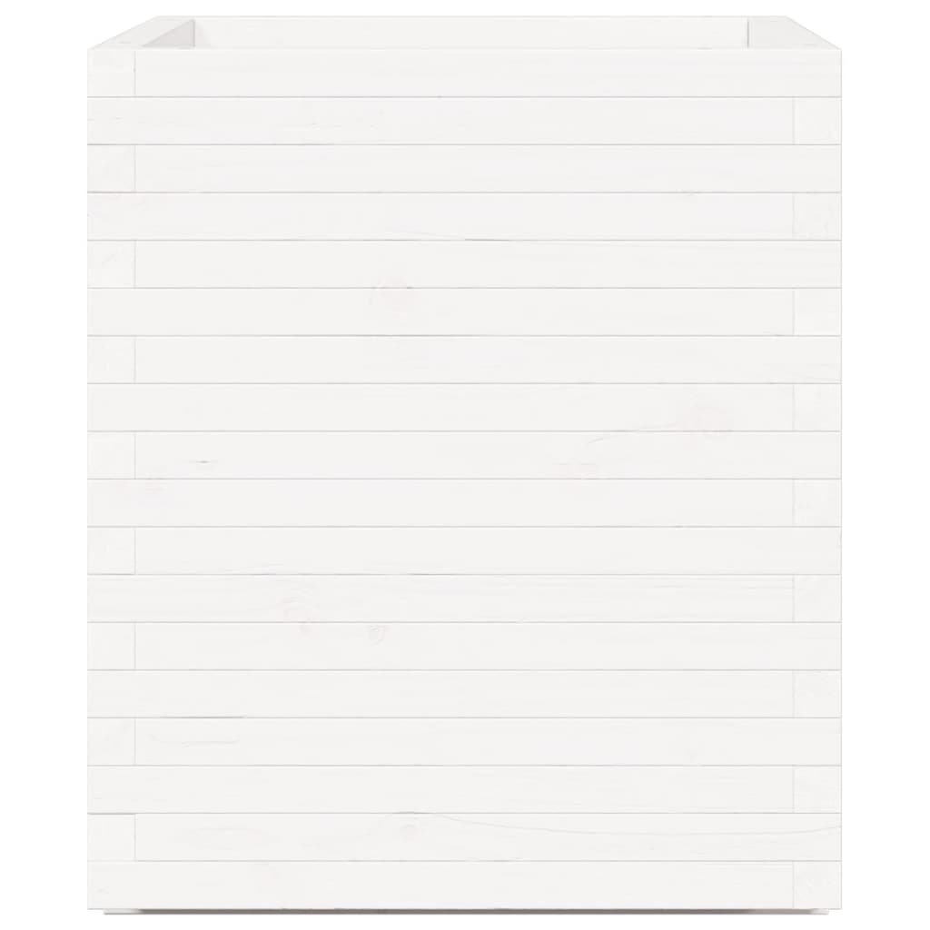Vaso/floreira de jardim 60x60x72,5 cm pinho maciço branco