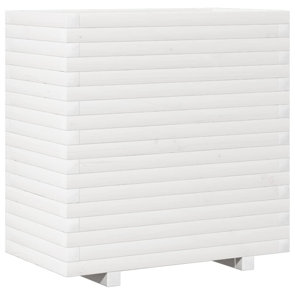 Vaso/floreira de jardim 70x40x72 cm pinho maciço branco