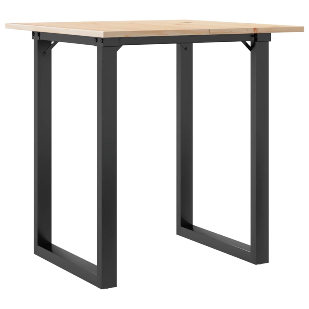 Mesa de jantar estrutura em O 60x60x75 cm pinho e aço