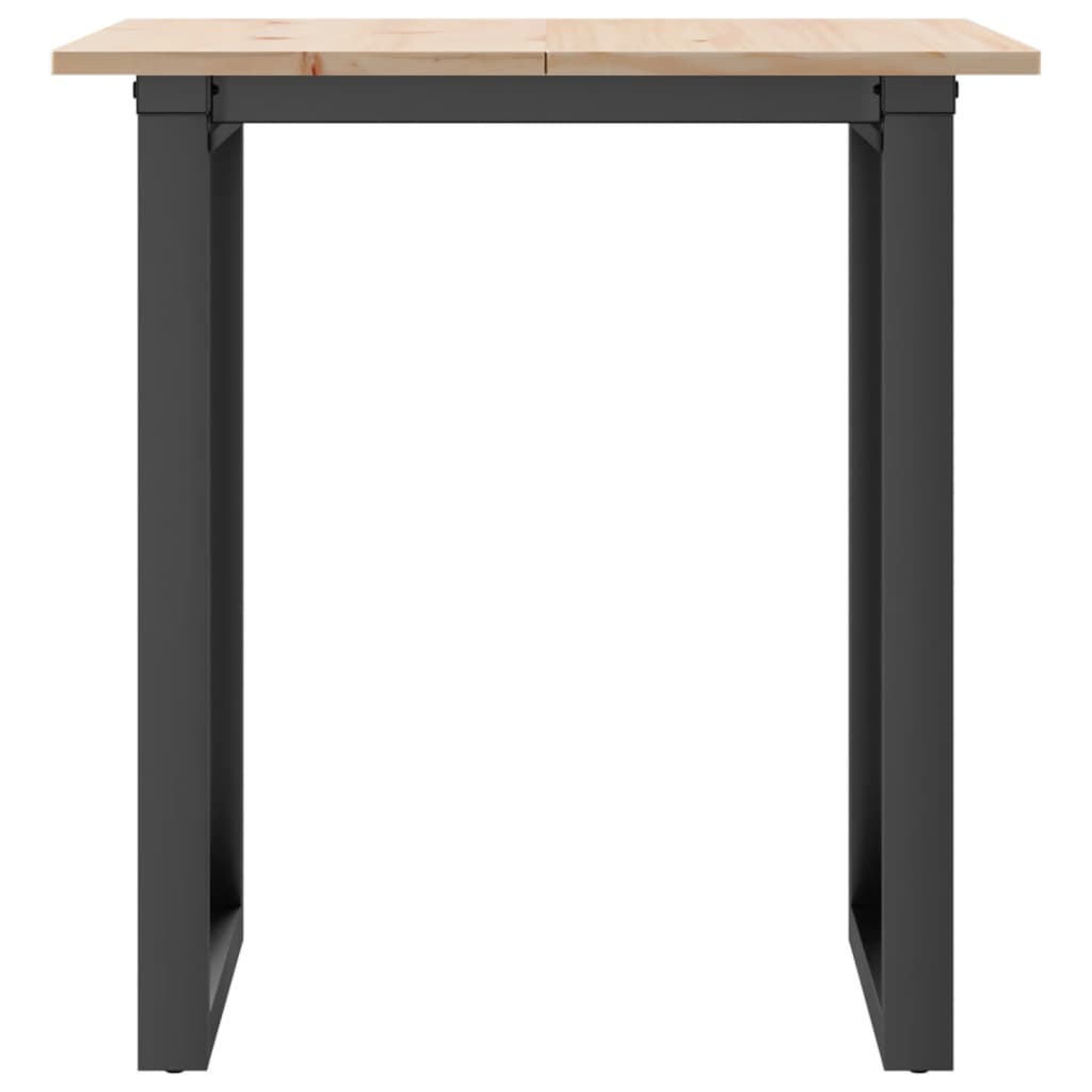 Mesa de jantar estrutura em O 70x70x75 cm pinho e aço