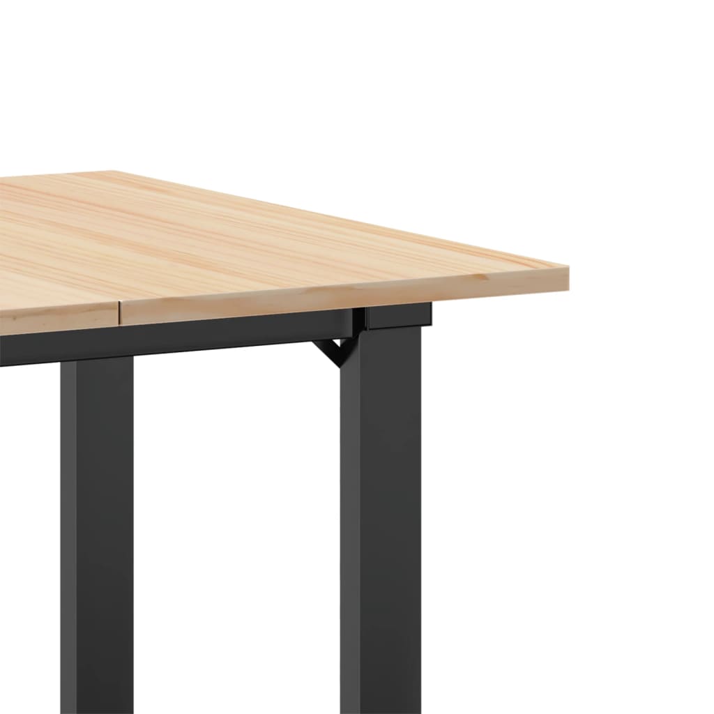 Mesa de jantar estrutura em O 70x70x75 cm pinho e aço