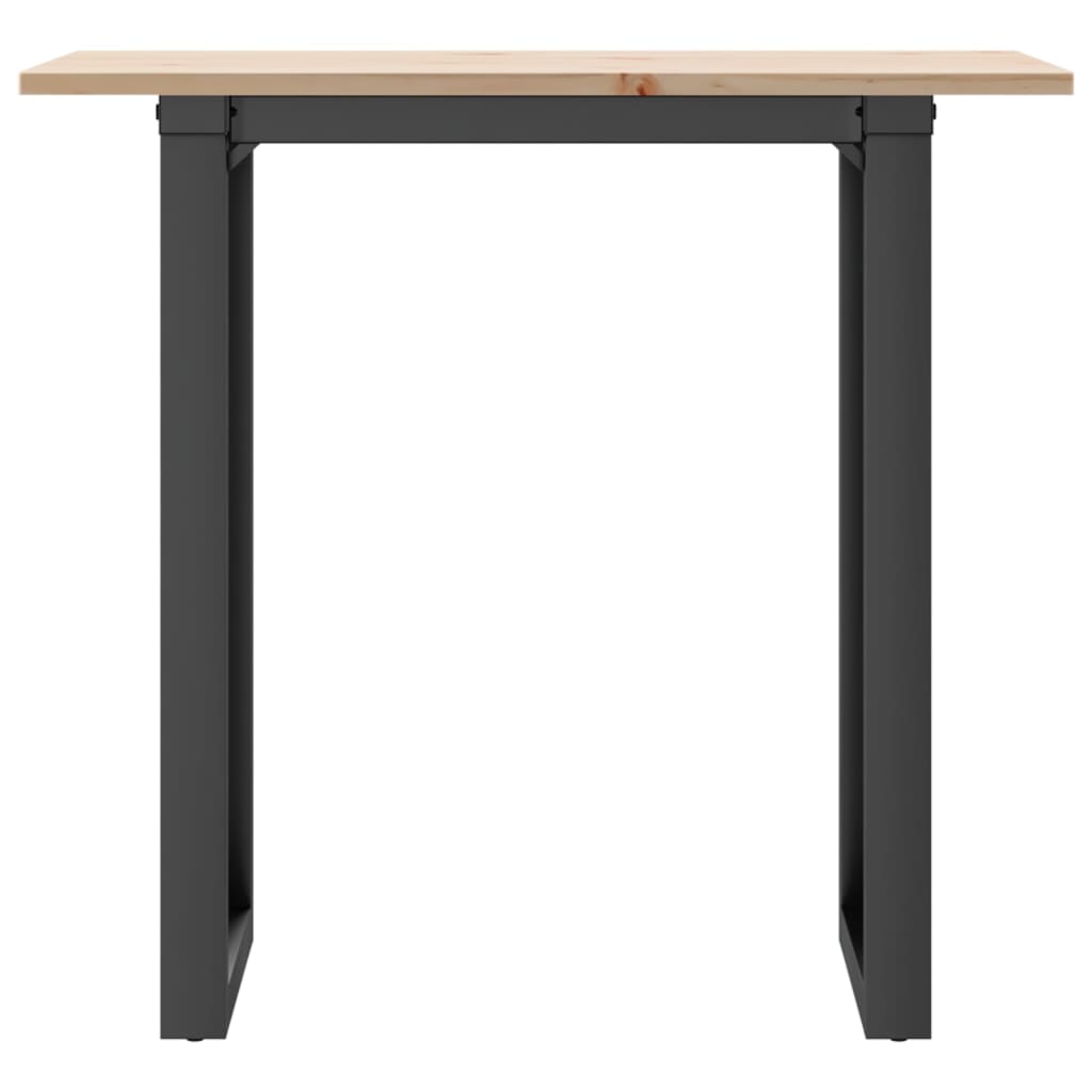 Mesa de jantar estrutura em O 80x50x75 cm pinho e aço