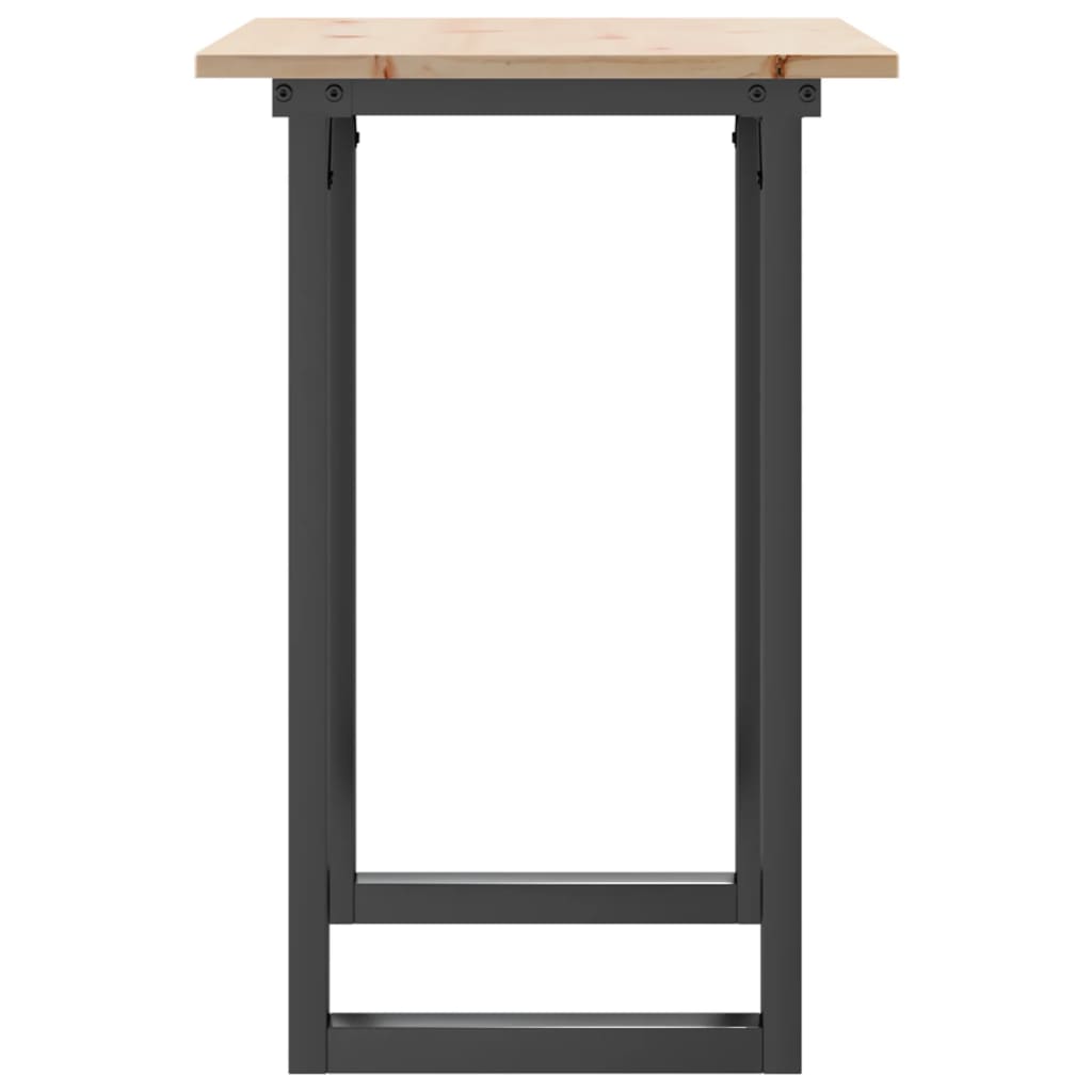 Mesa de jantar estrutura em O 80x50x75 cm pinho e aço