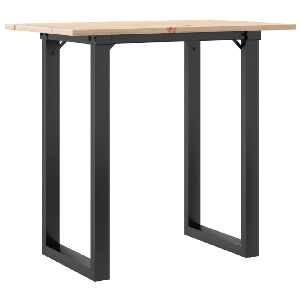 Mesa de jantar estrutura em O 80x50x75 cm pinho e aço