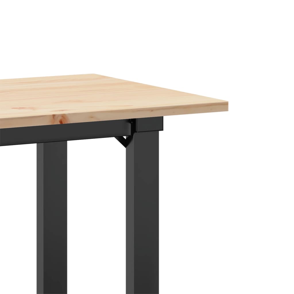 Mesa de jantar estrutura em O 80x50x75 cm pinho e aço