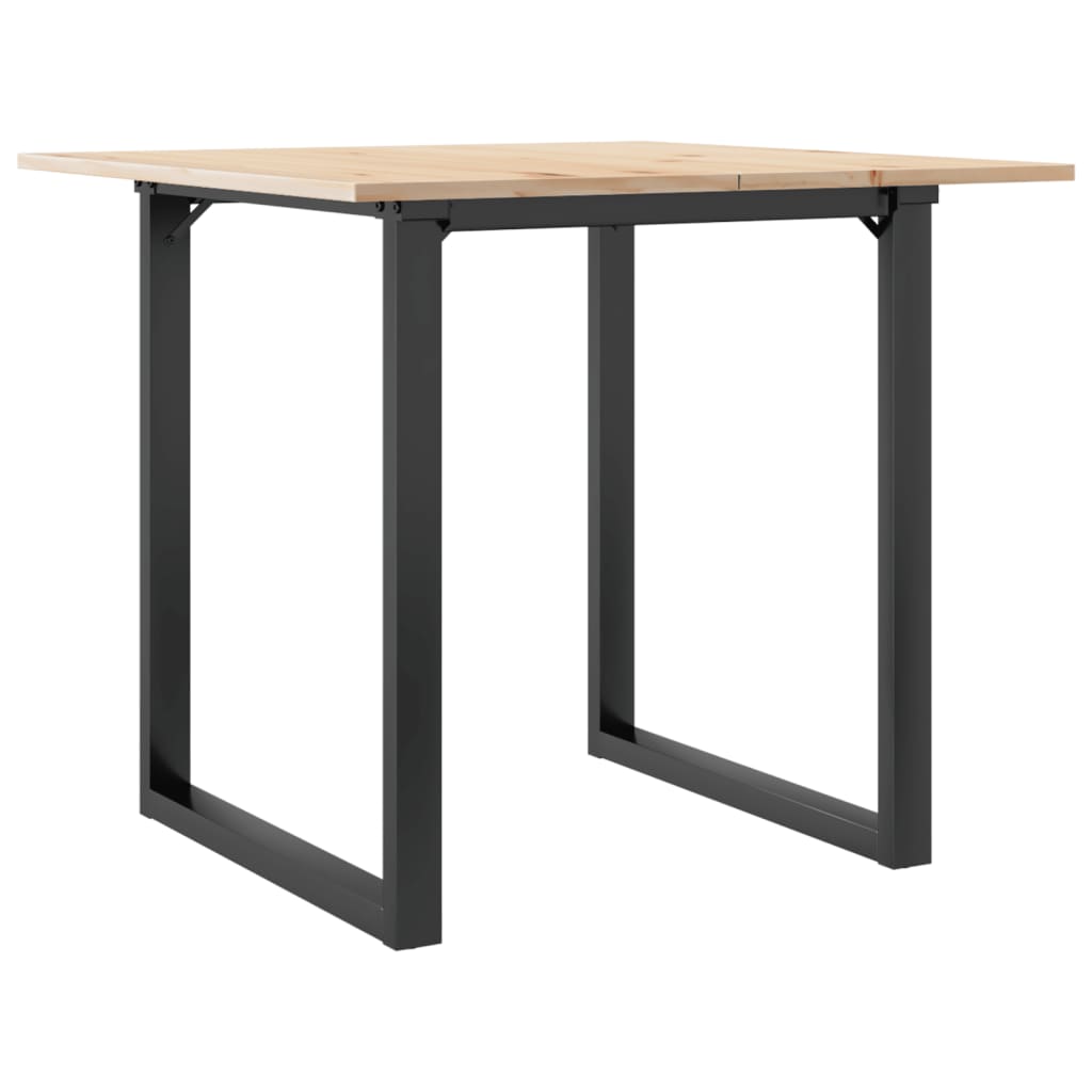 Mesa de jantar estrutura em O 80x80x75 cm pinho e aço