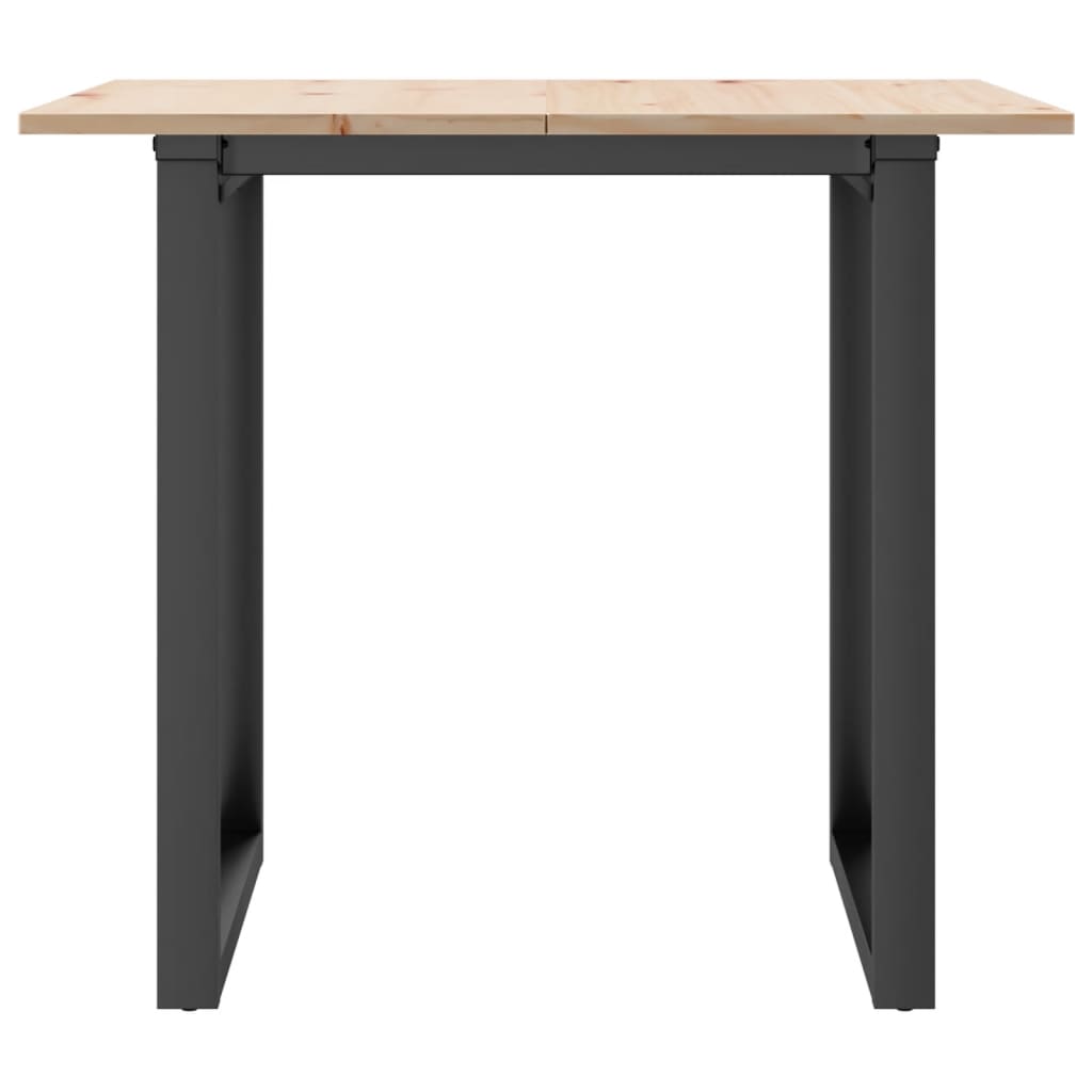 Mesa de jantar estrutura em O 90x90x75 cm pinho e aço