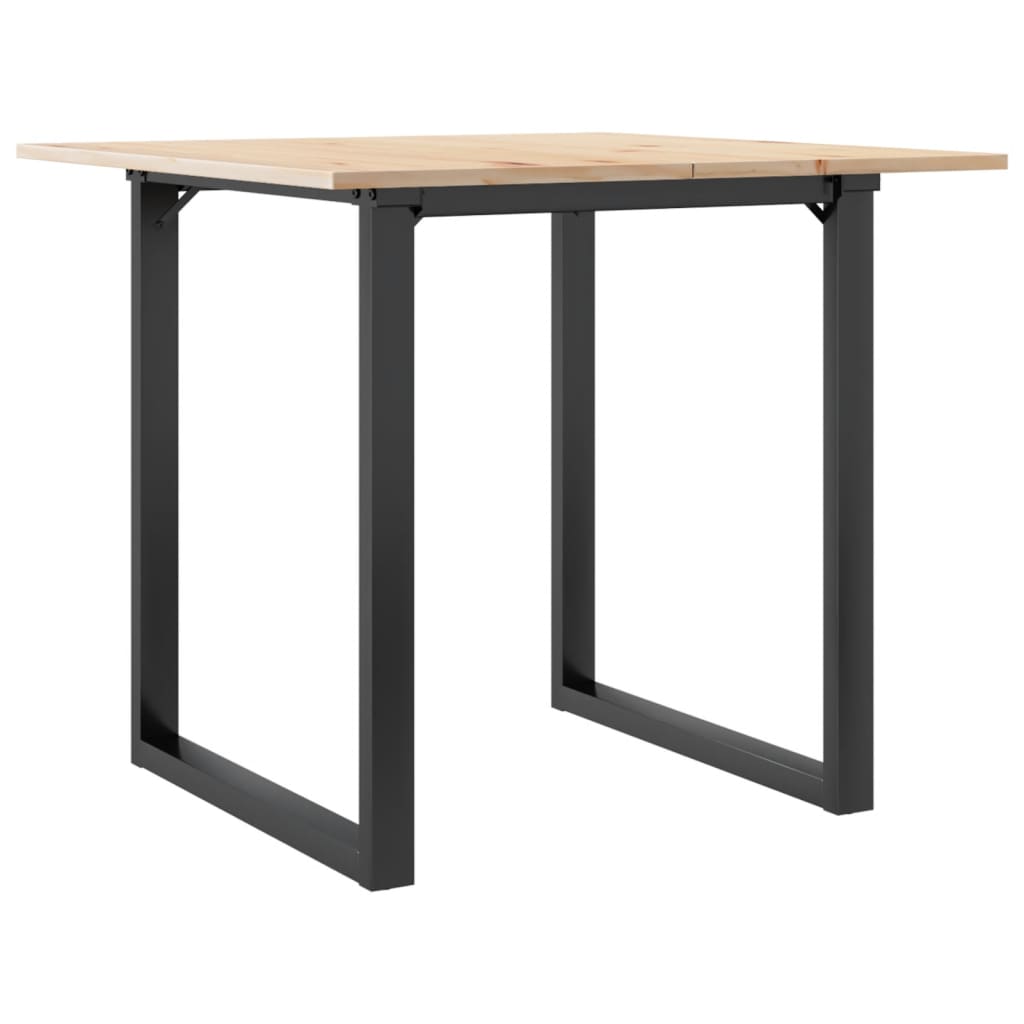 Mesa de jantar estrutura em O 90x90x75 cm pinho e aço