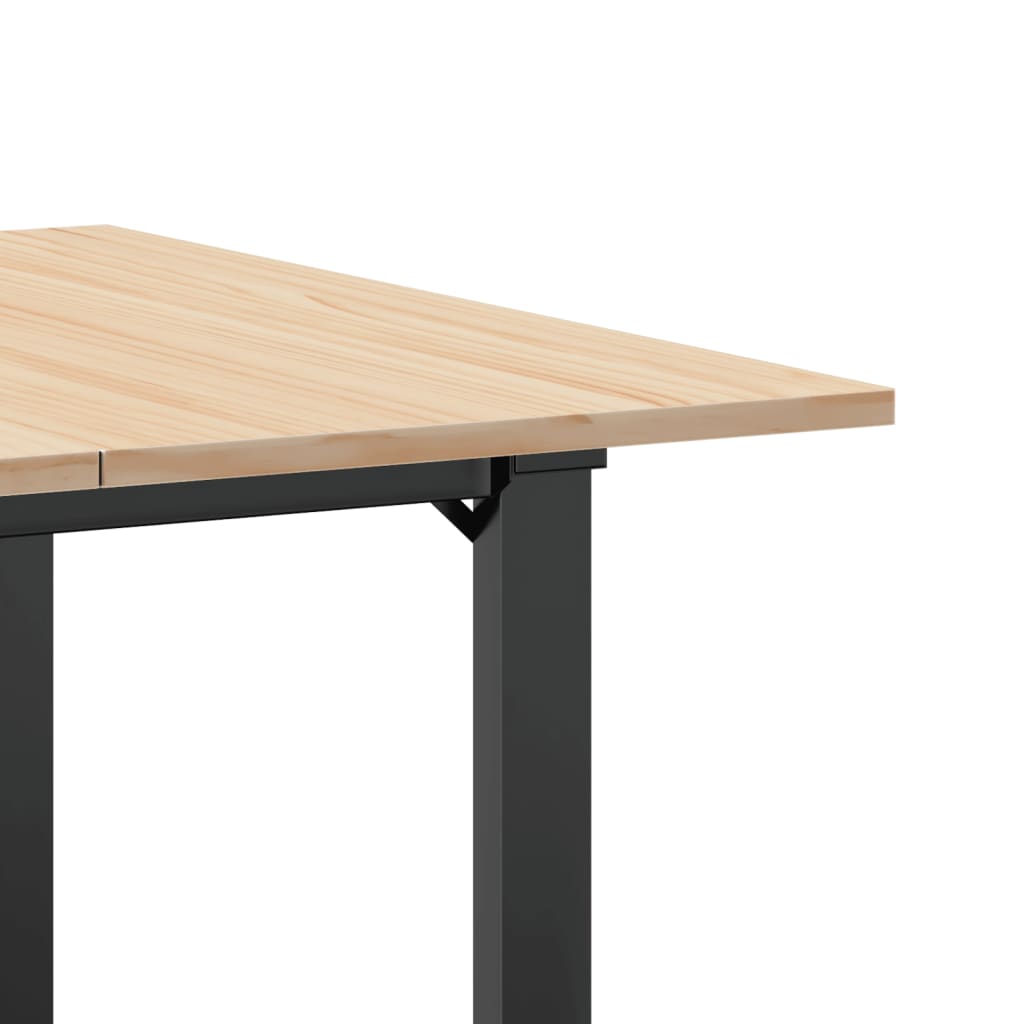 Mesa de jantar estrutura em O 90x90x75 cm pinho e aço