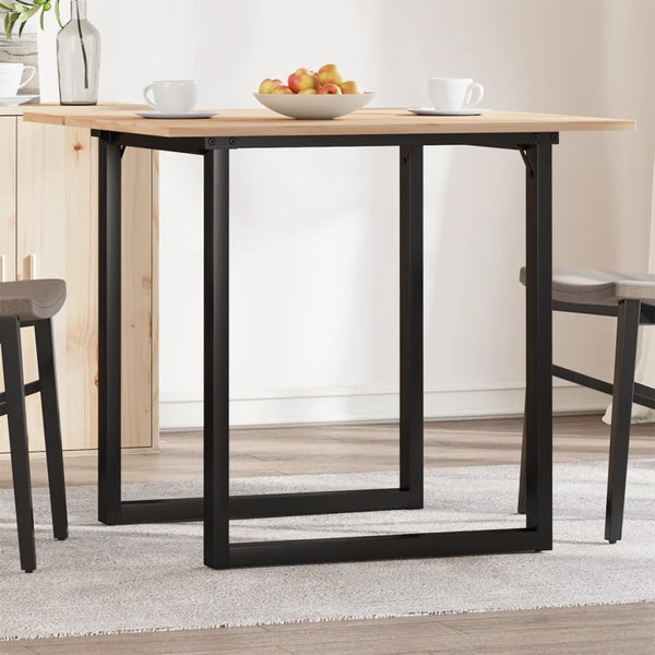 Mesa de jantar estrutura em O 90x90x75 cm pinho e aço