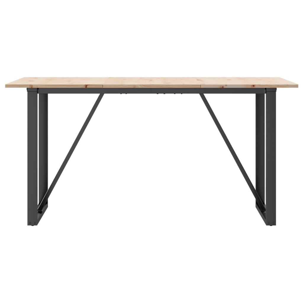 Mesa de jantar estrutura em O 140x80x75cm pinho e aço
