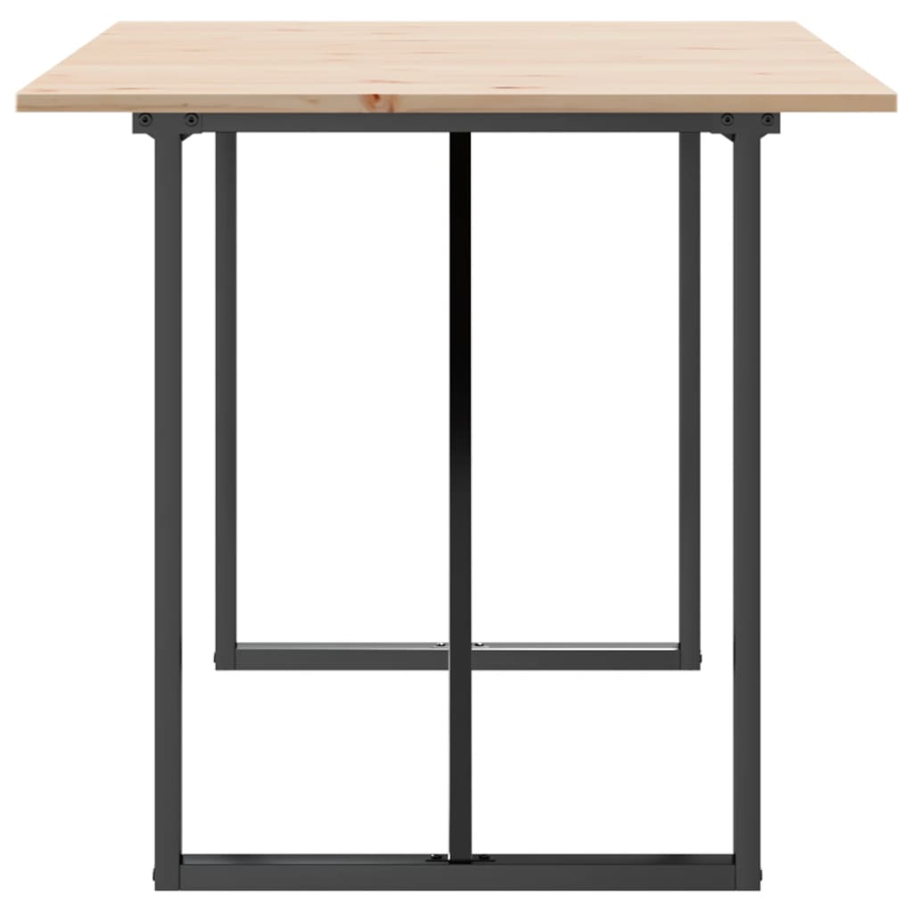 Mesa de jantar estrutura em O 140x80x75cm pinho e aço