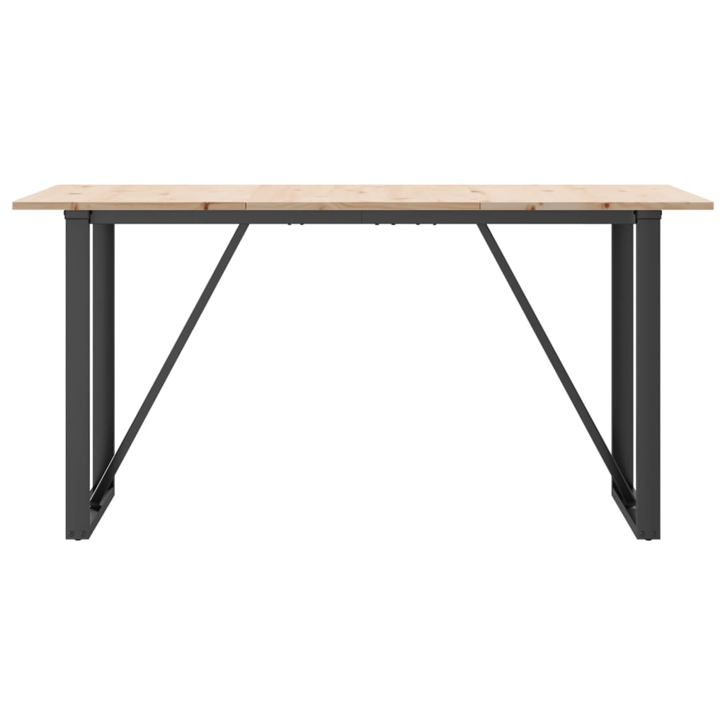 Mesa de jantar estrutura em O 160x80x75cm pinho e aço