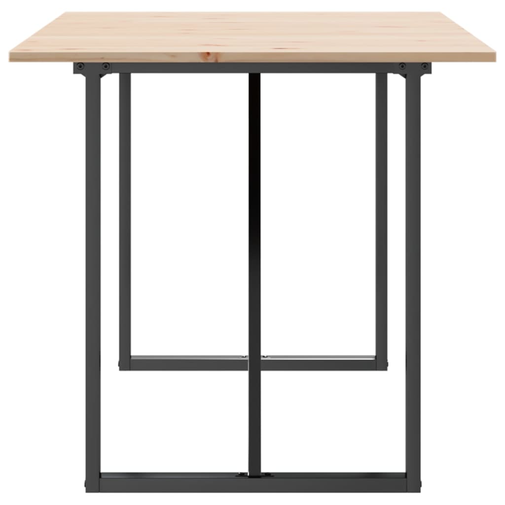 Mesa de jantar estrutura em O 160x80x75cm pinho e aço