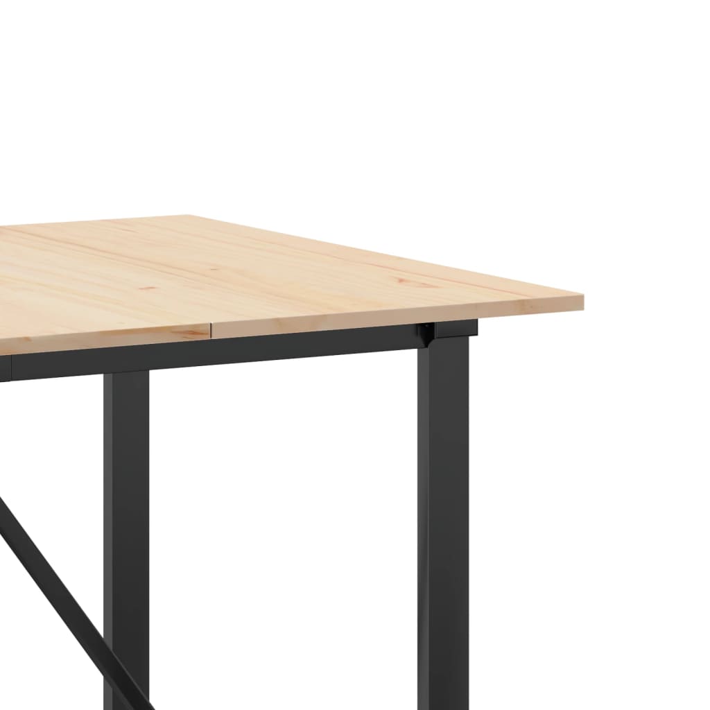 Mesa de jantar estrutura em O 180x90x75cm pinho e aço
