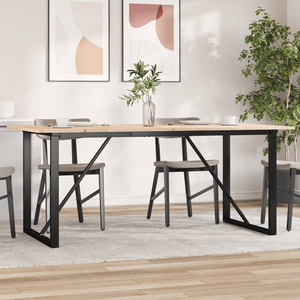 Mesa de jantar estrutura em O 180x90x75cm pinho e aço