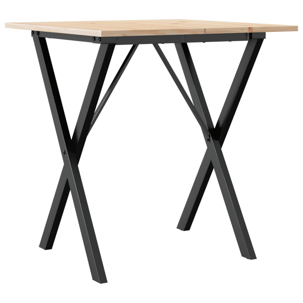 Mesa de jantar estrutura em X 70x70x75 cm pinho e aço
