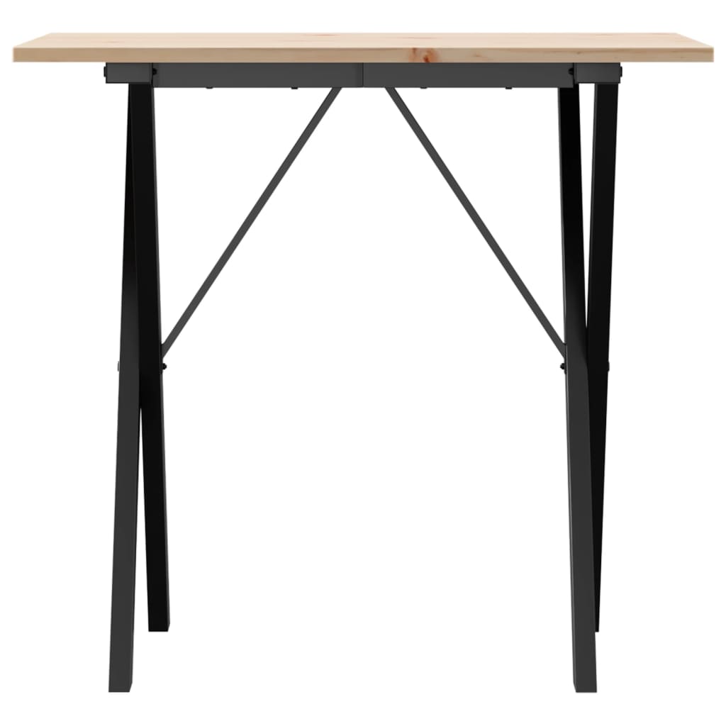 Mesa de jantar estrutura em X 80x50x75 cm pinho e aço