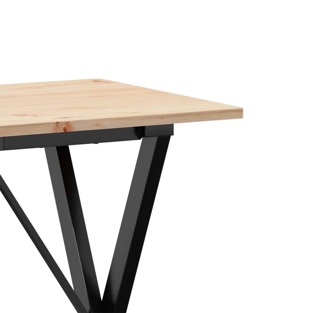 Mesa de jantar estrutura em X 80x50x75 cm pinho e aço