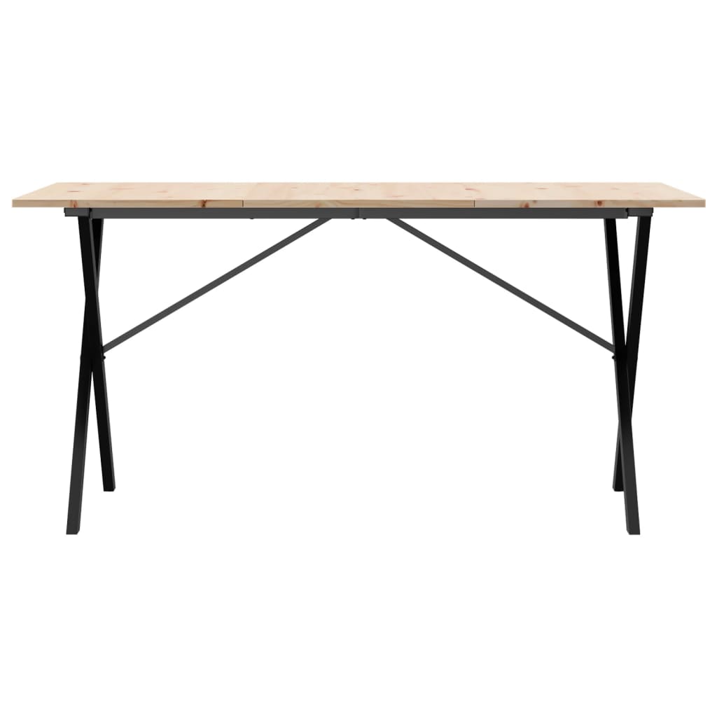 Mesa de jantar estrutura em X 140x80x75cm pinho e aço