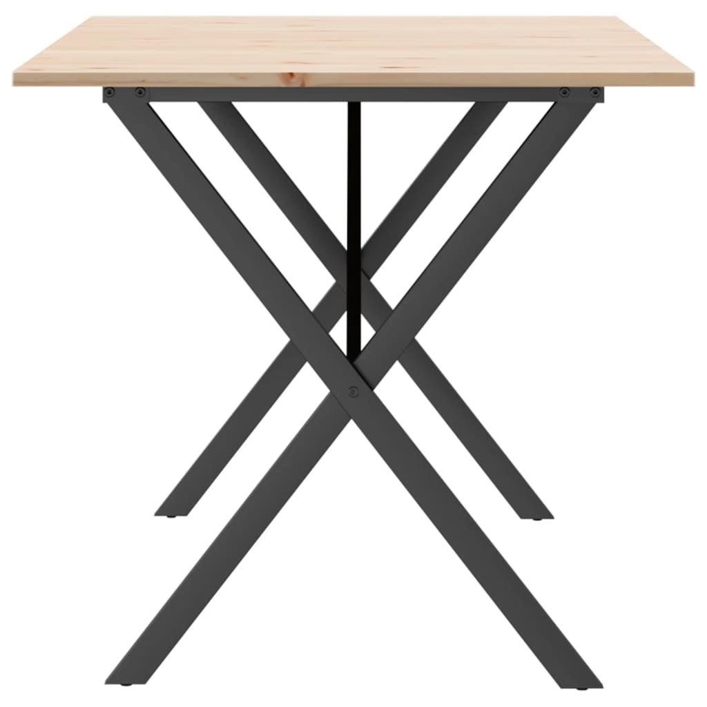 Mesa de jantar estrutura em X 140x80x75cm pinho e aço