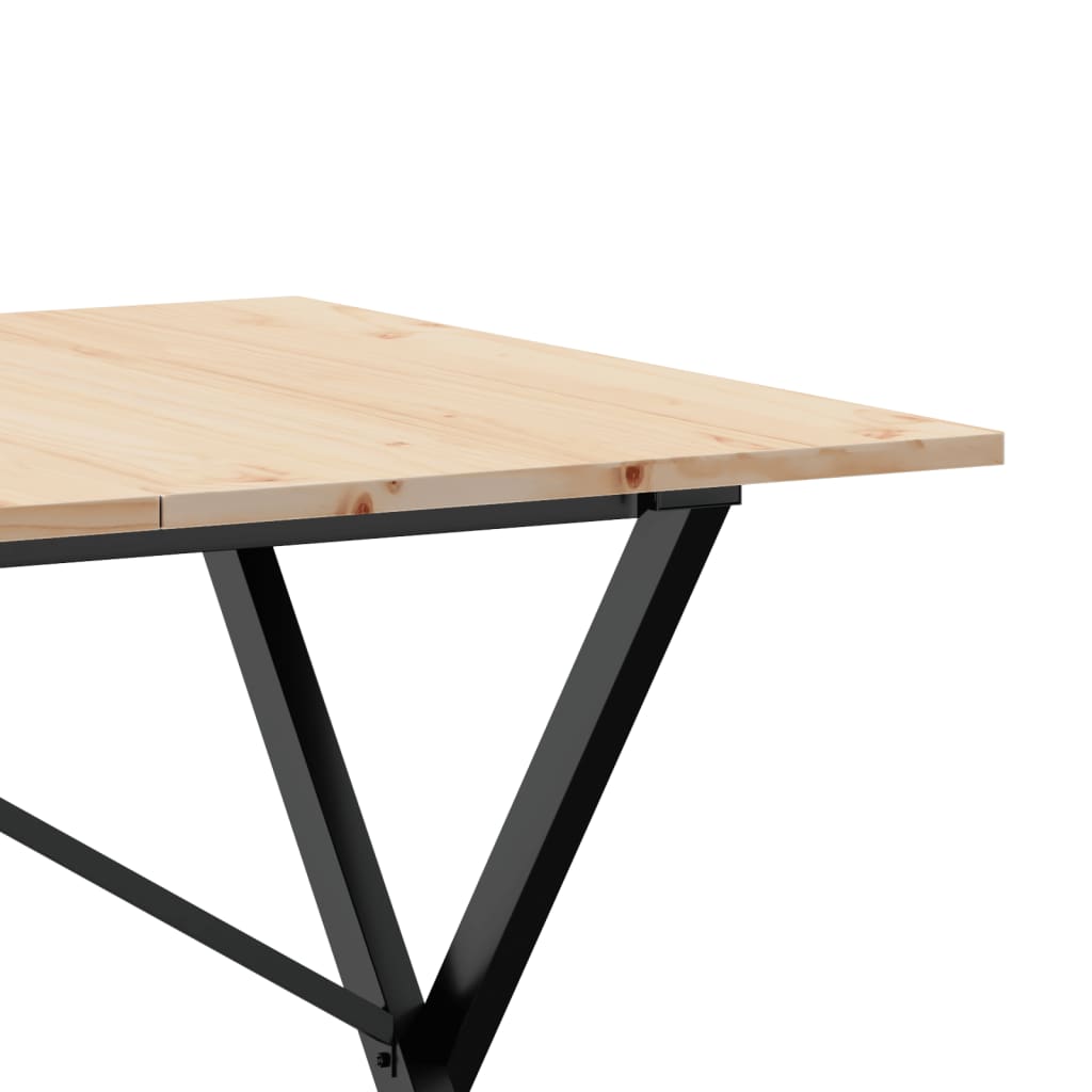 Mesa de jantar estrutura em X 140x80x75cm pinho e aço