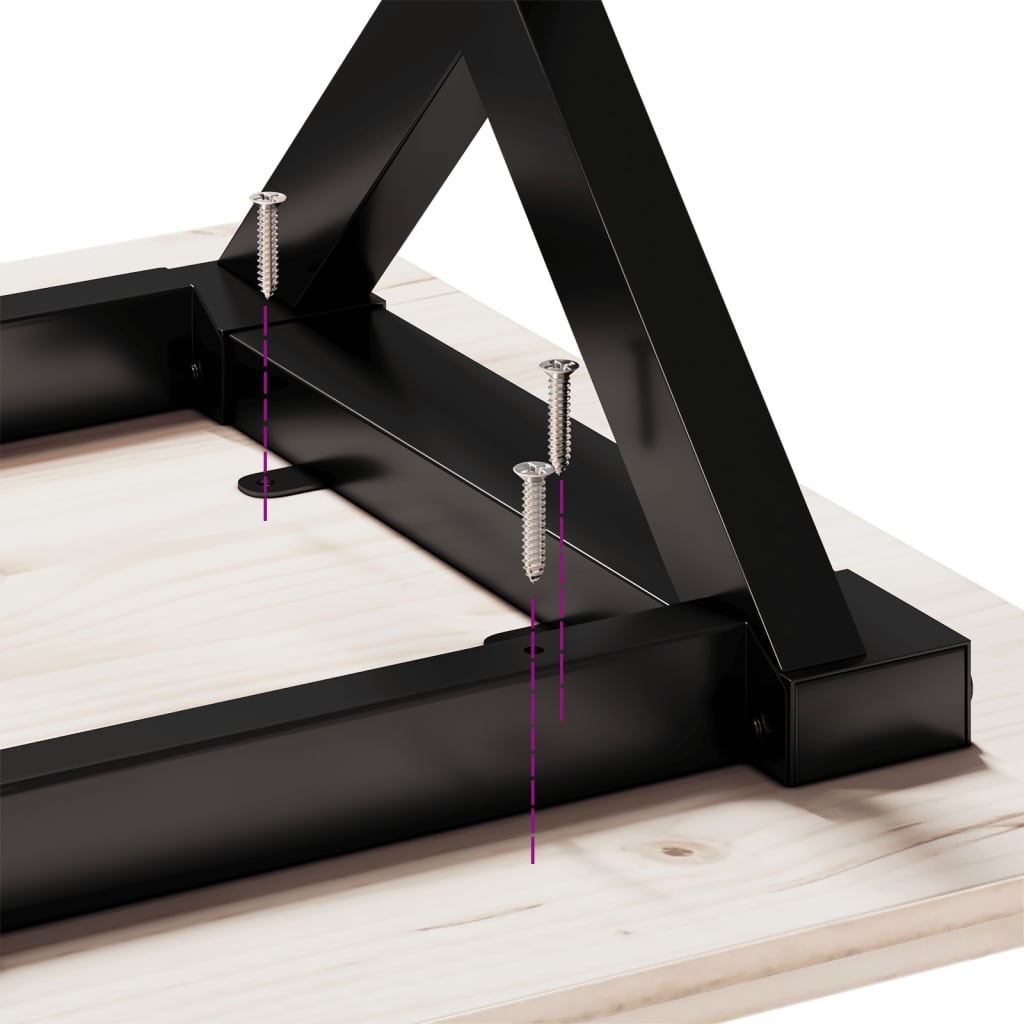 Mesa de jantar estrutura em X 140x80x75cm pinho e aço