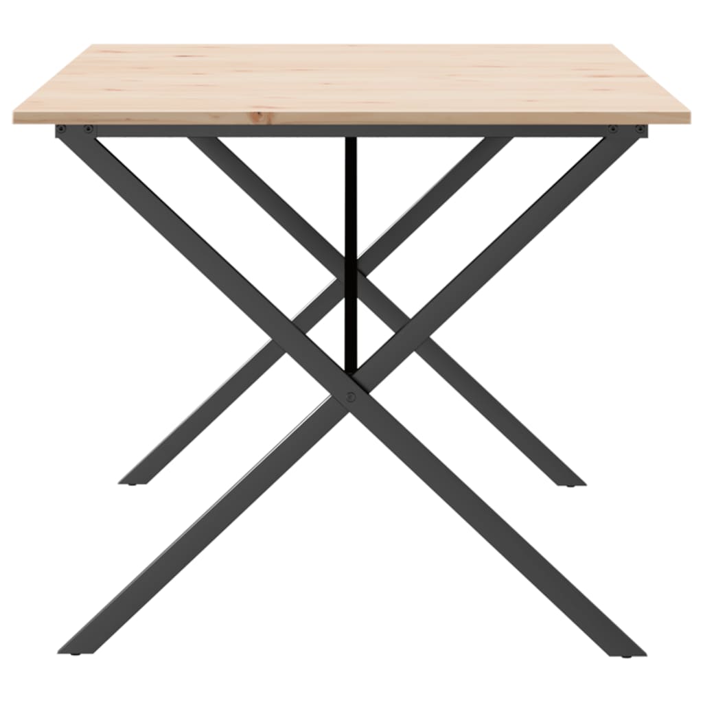 Mesa de jantar estrutura em X 180x90x75cm pinho e aço