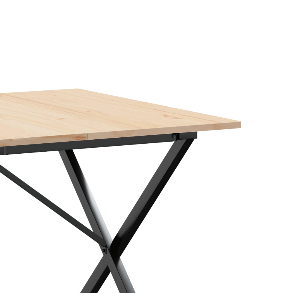 Mesa de jantar estrutura em X 180x90x75cm pinho e aço
