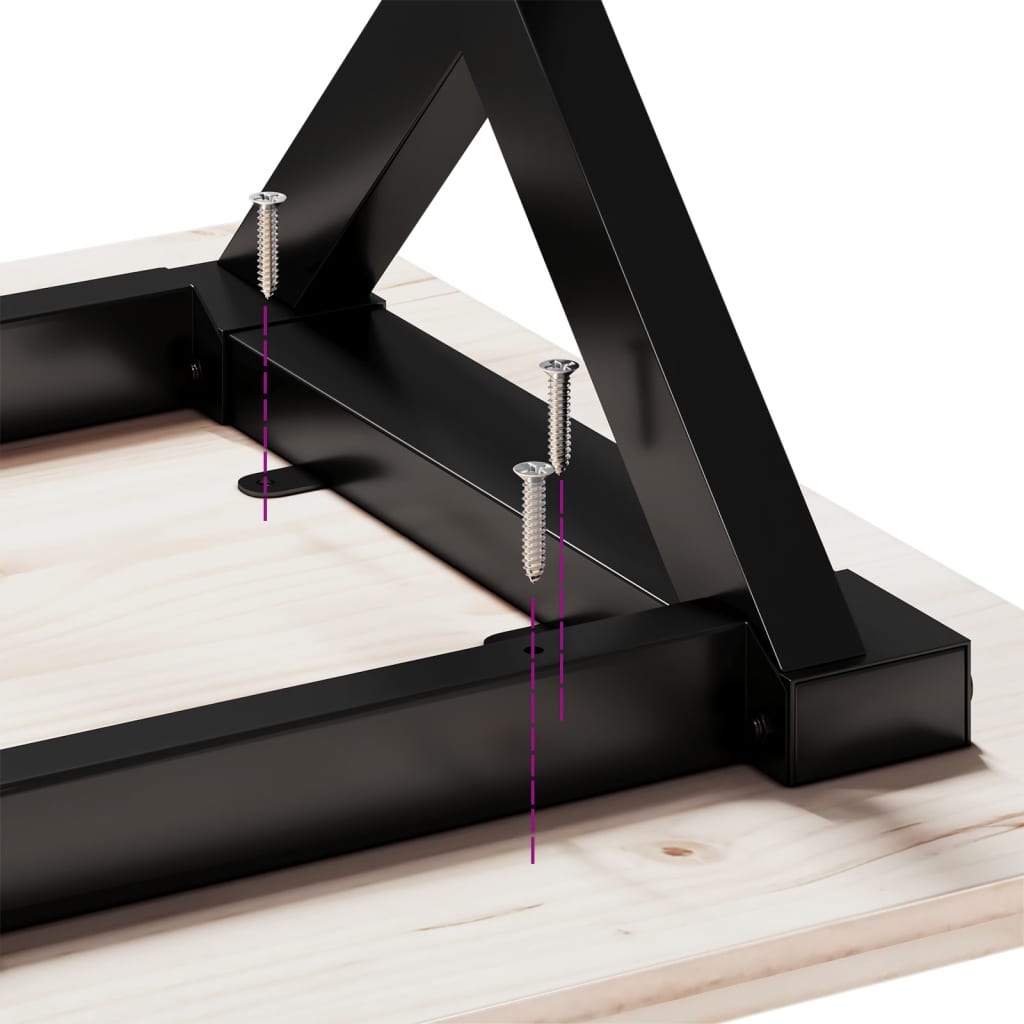 Mesa de jantar estrutura em X 180x90x75cm pinho e aço